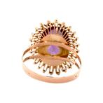 Roségouden ring met paarse saffier 14 krt, Ophalen of Verzenden, Nieuw