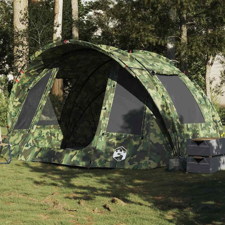 vidaXL Vistent 2-persoons waterdicht camouflage, Caravans en Kamperen, Tenten, Nieuw, tot en met 2, Verzenden