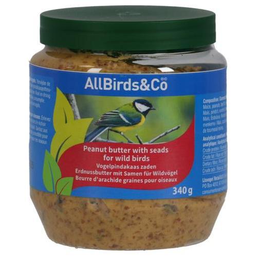 AllBirds&Co Vogelpindakaas zaden 340g, Dieren en Toebehoren, Dierenvoeding, Ophalen of Verzenden