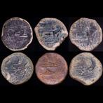 Romeinse Republiek Lot of six (6) of AE bronze Janus Cnaeus