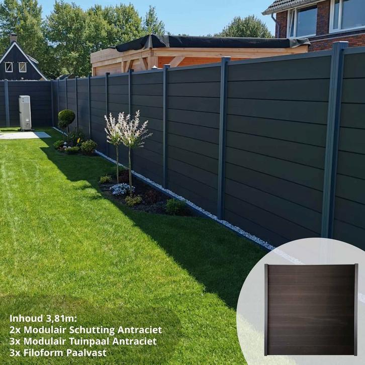 Actie! Complete Composiet Schutting Pakketten, Tuin en Terras, Schuttingen, Nieuw, Overige materialen, 1 tot 2 meter, Ophalen of Verzenden