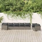 vidaXL 8-delige Loungeset met kussens poly rattan grijs, Verzenden, Nieuw, Rotan, Loungeset