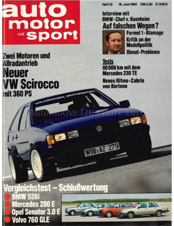 1982 AUTO MOTOR UND SPORT 12 DUITS, Boeken, Auto's | Folders en Tijdschriften
