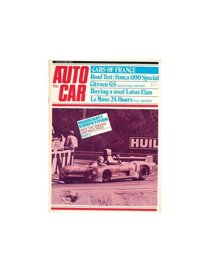 1974 AUTOCAR MAGAZINE 4053 ENGELS, Boeken, Auto's | Folders en Tijdschriften