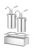 Hendi Sausdispenserset | RVS | 2x 5L | Portie 35ml | Incl. H, Ophalen of Verzenden, Nieuw in verpakking