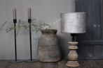 Velvet cilinder lampenkap Leem 15 cm, Nieuw, Ophalen of Verzenden