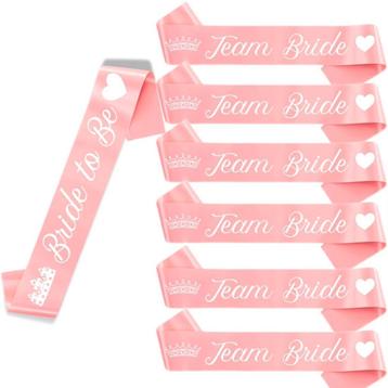 Sjerpen set zalmroze  Bride to Be en Team Bride Hearts beschikbaar voor biedingen