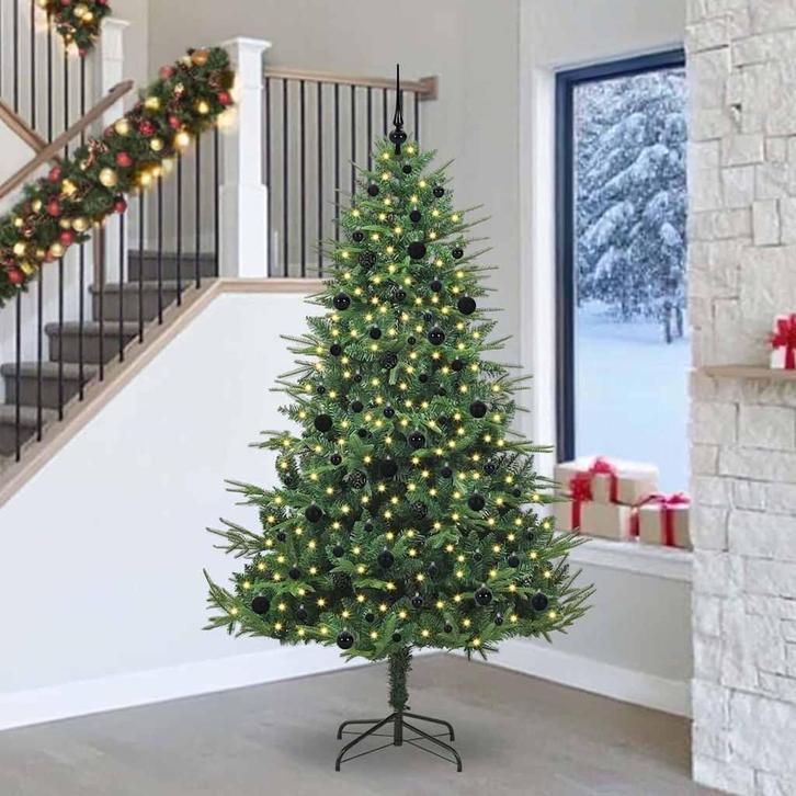 vidaXL Kunstmatige Vorstverlichte Kerstboom met Bal Set, Diversen, Kerst, Nieuw, Verzenden