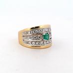 Ring - 18 karaat Geel goud Smaragd - Diamant, Nieuw
