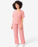 HEMA Dames pyjamabroek seersucker strepen koraalroze, Verzenden