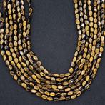 Lotto bestaande uit 7 draden van natuurlijk tijgeroog,, Verzamelen, Mineralen en Fossielen