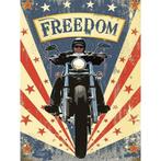 Metalen plaatje motorbikes Freedom - Metalen wand plaatjes, Nieuw, Ophalen of Verzenden