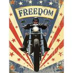 Metalen plaatje motorbikes Freedom - Metalen wand plaatjes, Ophalen of Verzenden, Nieuw