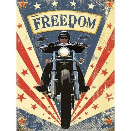 Metalen plaatje motorbikes Freedom - Metalen wand plaatjes, Hobby en Vrije tijd, Feestartikelen, Ophalen of Verzenden
