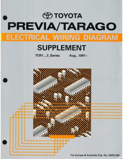 1991 TOYOTA PREVIA | TARAGO ELECTRICAL WIRING DIAGRAM, Auto diversen, Handleidingen en Instructieboekjes
