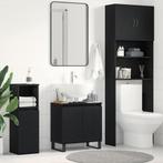 vidaXL Sink Cabinet Zwart Eiken 58 x 33 x 60 cm Bewerkt hout, Verzenden, Nieuw
