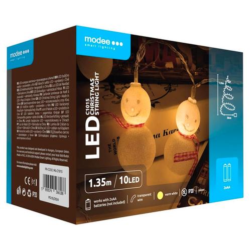 Modee Lichtsnoer Kerstballen Sneeuwmannen 1.35 Meter -, Diversen, Kerst, Nieuw, Verzenden