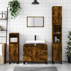 vidaXL Badkamerkast 80x33x60 cm bewerkt hout gerookt, Verzenden, Nieuw