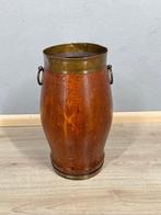 Paraplustandaard/rek - Hout, Messing - Houten paraplubak met