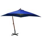 vidaXL Zweefparasol met paal 3x3 m massief vurenhout, Verzenden, Nieuw, 3 tot 4 meter, Zweefparasol