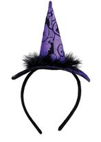Paarse Halloween Haarband Heksen Hoed, Verzenden, Nieuw