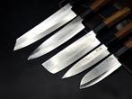 Keukenmes - Kitchen knife set - Leren tas inbegrepen -, Antiek en Kunst