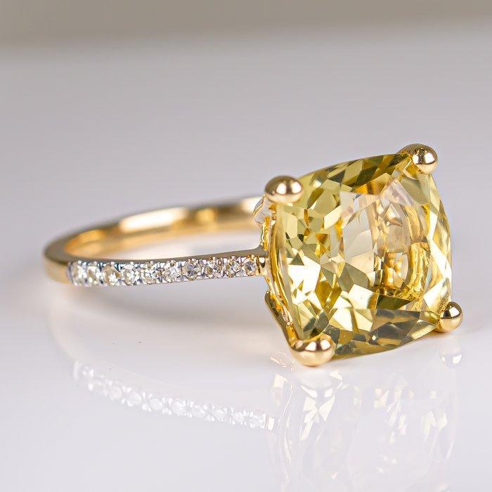 Ring - 14 karaat Geel goud - 4.47ct. tw. Topaas - Diamant, Sieraden, Tassen en Uiterlijk, Ringen