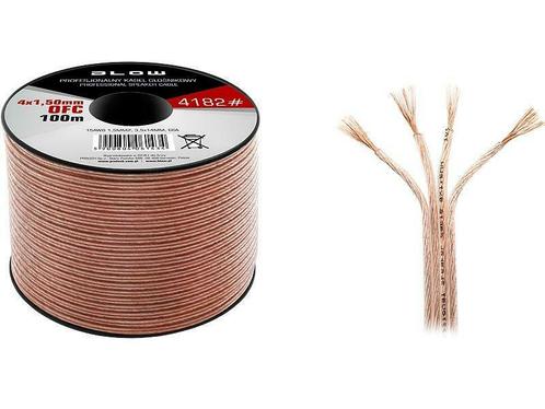 OFC luidsprekerkabel 4 x 1.50 mm Transparant op rol 100 mete, Doe-het-zelf en Verbouw, Elektra en Kabels, Ophalen of Verzenden