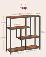 Vintage Boekenrek – 4 Lagen Industrieel Design Hout & Staal, Huis en Inrichting, Kasten | Boekenkasten, Met plank(en), 100 tot 150 cm