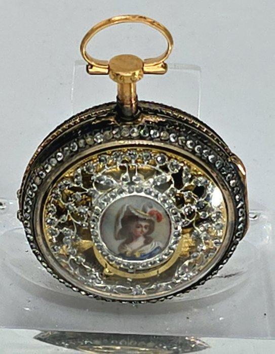 Hessen Paris - 18K Gold kleine Prunkspindeluhr - Adelshaus -, Sieraden, Tassen en Uiterlijk, Horloges | Heren