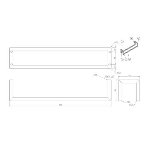 Handdoekenrek Industrieel BWS | 60x12.5x12.5cm | Mat, Doe-het-zelf en Verbouw, Sanitair, Ophalen of Verzenden