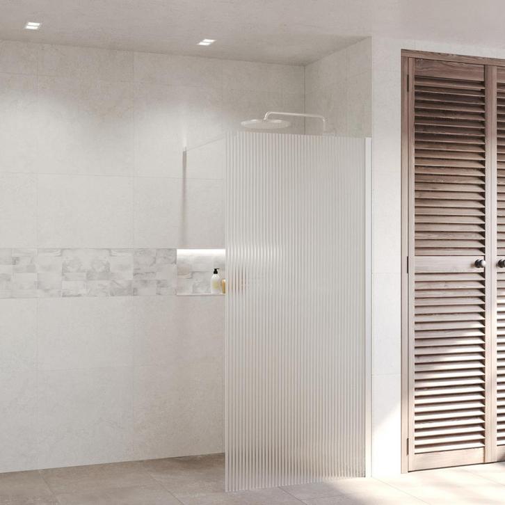 Inloopdouche Ribbel BWS Portos RVS Look 200 cm Helder Glas 8, Doe-het-zelf en Verbouw, Sanitair, Douche, Nieuw, Ophalen of Verzenden