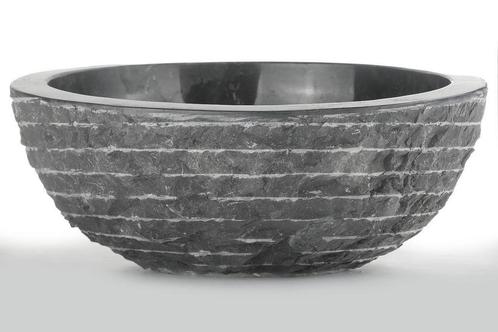Zwart Marmeren Waskom - Oblique | 40x21/15, Doe-het-zelf en Verbouw, Sanitair, Nieuw, Steen, Verzenden