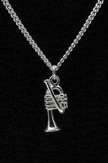 Zilveren Trompet ketting hanger, Sieraden, Tassen en Uiterlijk, Kettinghangers, Verzenden