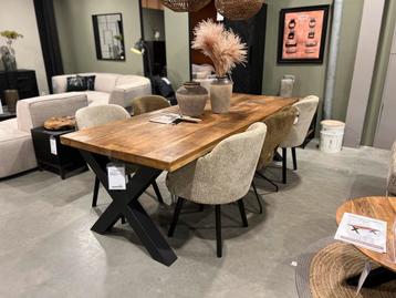 Eetkamertafel mangohout | X-poot | 240 x 100 cm beschikbaar voor biedingen
