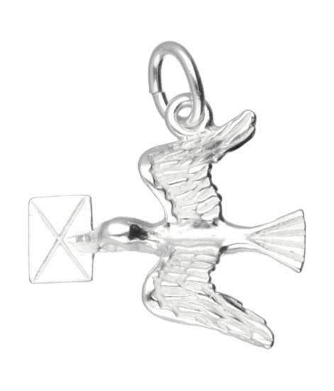 Zilveren Postduif ketting hanger, Sieraden, Tassen en Uiterlijk, Kettinghangers, Verzenden