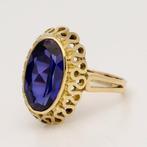 Ring - 18 karaat Geel goud Saffier, Sieraden, Tassen en Uiterlijk, Ringen, Nieuw