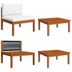 vidaXL 2-delige Loungeset met kussens massief acaciahout, Tuin en Terras, Tuinsets en Loungesets, Verzenden, Nieuw, Hardhout, Loungeset