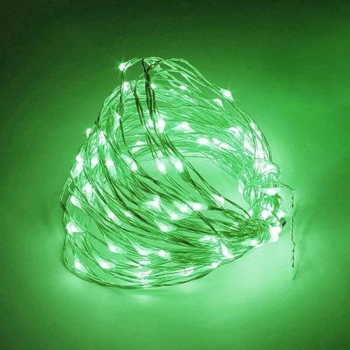 Kerst koperdraad LED verlichting - Groen - 5 meter - Op batt, Diversen, Kerst, Nieuw, Ophalen of Verzenden