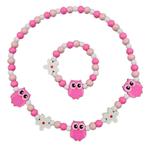 Fako Bijoux® - Kinderketting en Armband - Hout - Uiltjes &, Verzenden, Nieuw
