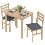 TRUUSK 3-delige Eettafelset - Compacte Keukentafel met 2 Ges, Huis en Inrichting, Tafels | Eettafels, Verzenden, Nieuw