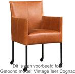 Set van 8 Cognac leren moderne kuipstoel - poot rond zwart m, Huis en Inrichting, Stoelen, Overige kleuren, Nieuw, Leer, Ophalen of Verzenden