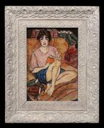 École Européene (XX) - La lectrice, Antiek en Kunst, Kunst | Schilderijen | Klassiek