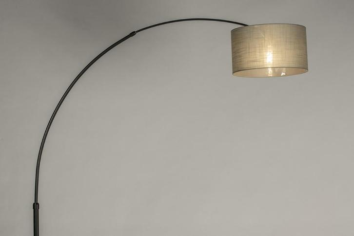 Rietveld Vloerlampen - Zwart, Taupe - Stof, Metaal, Huis en Inrichting, Lampen | Vloerlampen, Verzenden