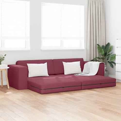 vidaXL Vloersofa bed 2-in-1 Bordeauxrood 245x150x60,5 cm, Huis en Inrichting, Banken | Bankstellen, Nieuw, Minder dan 150 cm, Stof