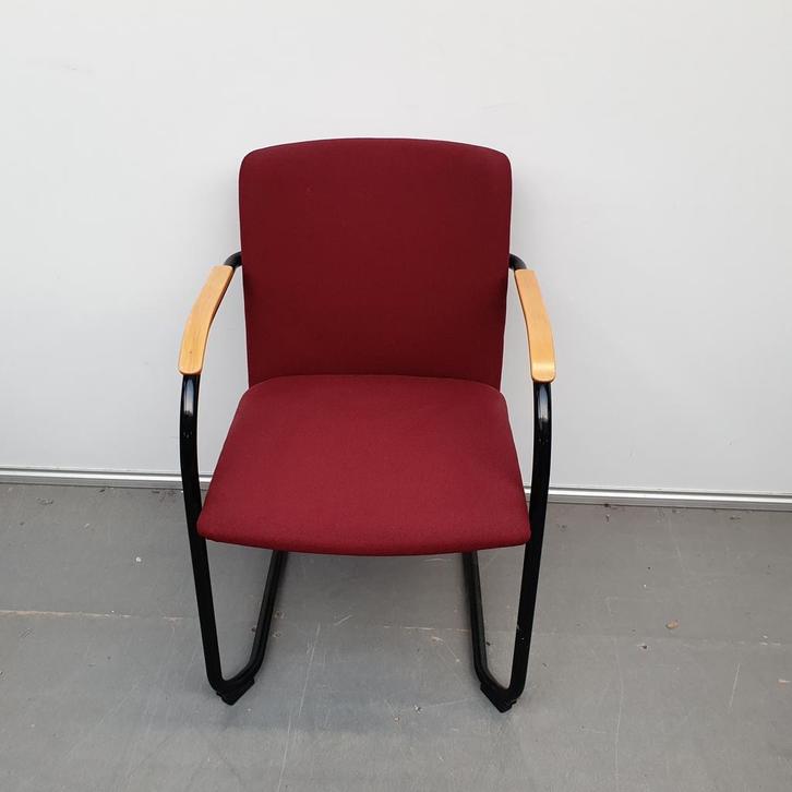 Lande vergaderstoel - rode stof (alleen per set), Huis en Inrichting, Stoelen, Ophalen of Verzenden