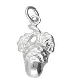 Zilveren Eikel met blad ketting hanger, Sieraden, Tassen en Uiterlijk, Verzenden, Nieuw