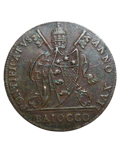 Italië, Pauselijke Staat Pio VII (1800-1823). Baiocco 1816, Postzegels en Munten, Munten | Europa | Niet-Euromunten