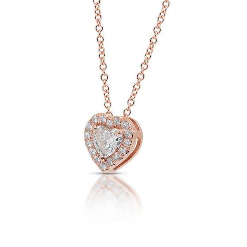 Ketting met hanger - 18 karaat Roségoud - 1.20ct. tw., Sieraden, Tassen en Uiterlijk, Antieke sieraden