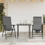 vidaXL Tuinstoelen 2 st inklapbaar poly rattan grijs, Tuin en Terras, Tuinstoelen, Verzenden, Nieuw, Rotan